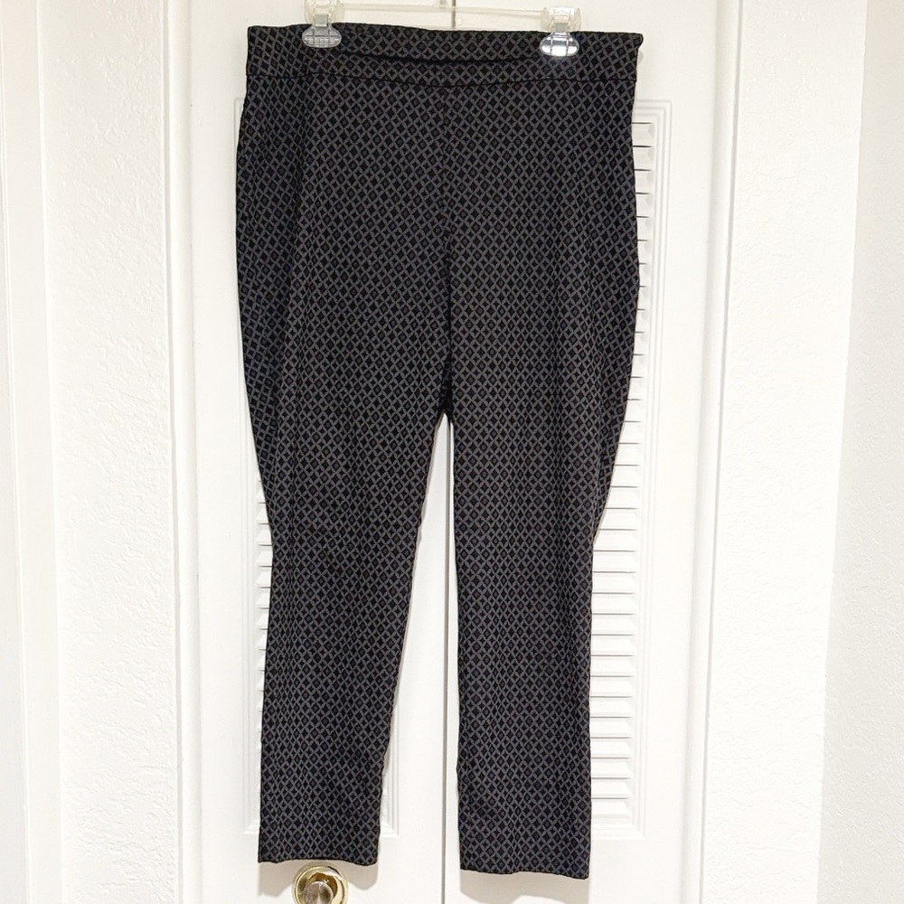 Black Jacquard Diamond Texture Pants
